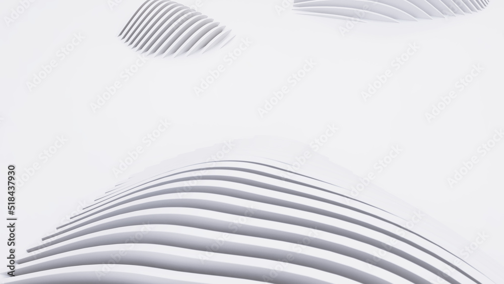 Abstract Curved Shapes. White Circular Background. Abstract Curved Shapes. White Circular Background.