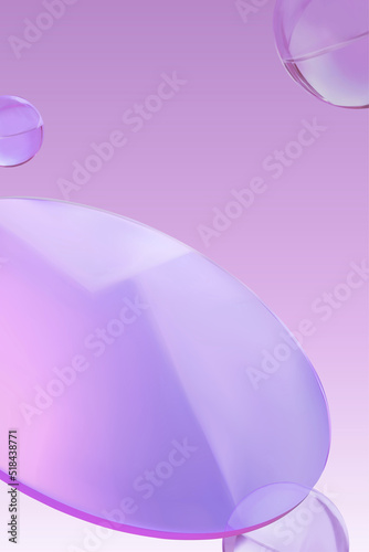3d violet glass scene