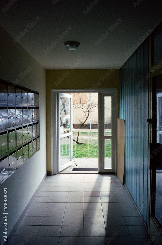 A room of mail boxes. A room of mail boxes.
