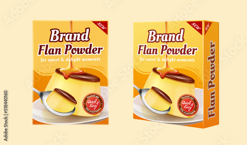 Flan powder package designs