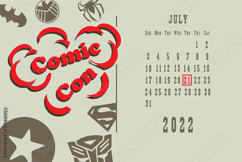 Calendar page Comic Con
