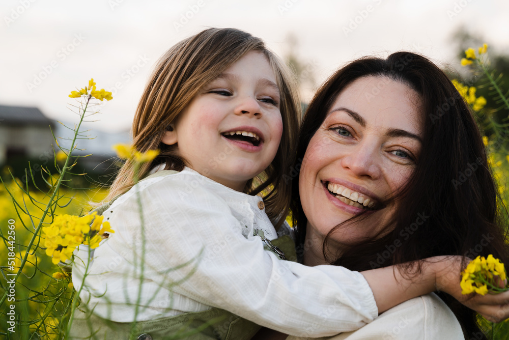 Happy Mom And Daughter