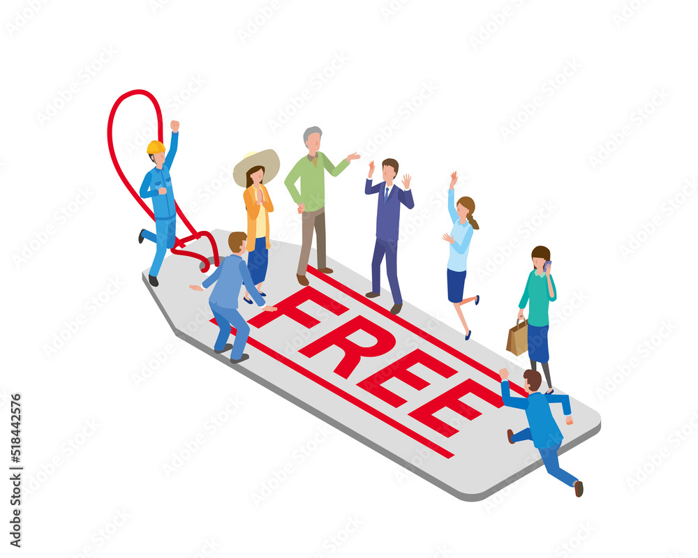 FREEのタグと人々 FREEのタグと人々