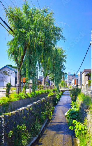 小樽市の於古発川に架かる堺橋から見た小樽運河と反対側の景観