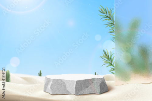 3d desert sandstone display podium