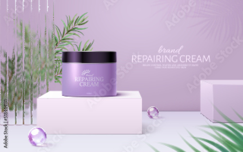 3d modern purple skincare template