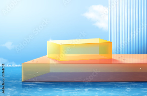 3d surreal summer beach scene