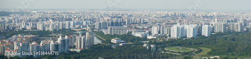 panorama view of of singapore city buildings.