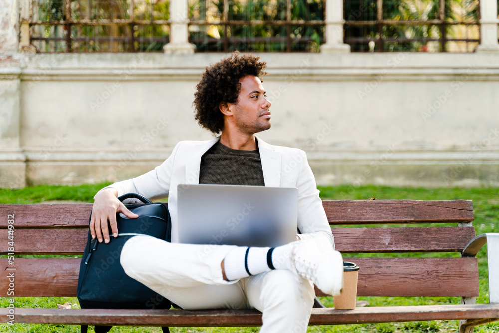 Male Entrepreneur Working Outside Male Entrepreneur Working Outside