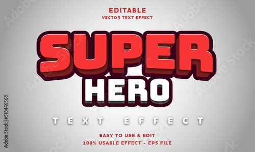 super hero editable text effect with modern and simple style, usable for logo or campaign title