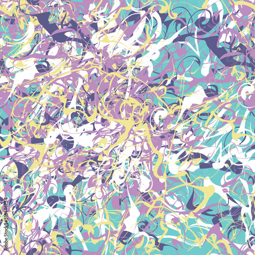 Seamless abstract marble pattern. Vector illustration. Liquid paint on water. Aqua ink painting on water