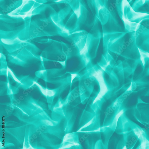 Abstract water seamless background turquoise-blue color, and texture the water surface with waves and reflections, aquatic environment wallpaper, swimming pool. Illustration. 