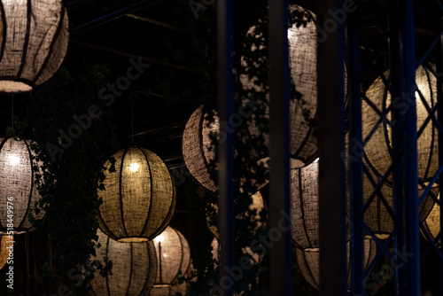 Chinese luminaires in dark. photo