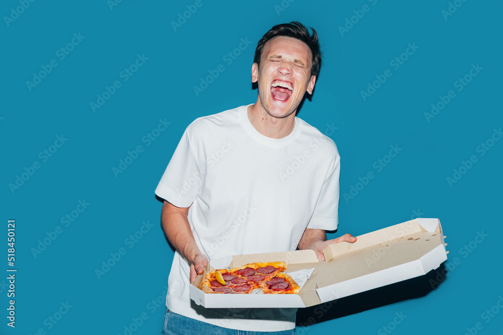 Man Holding Pizza Box