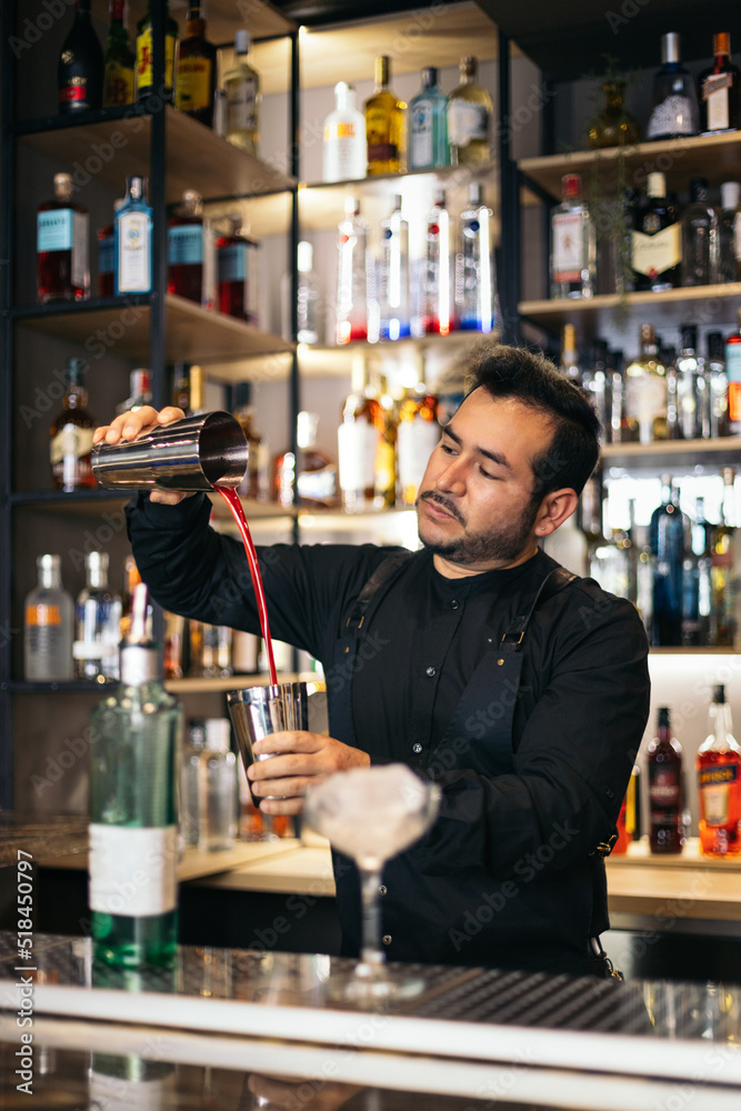 Bartender making cocktails at work Bartender making cocktails at work