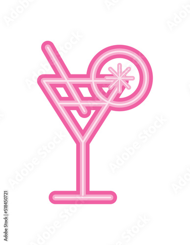 flat neon cocktail