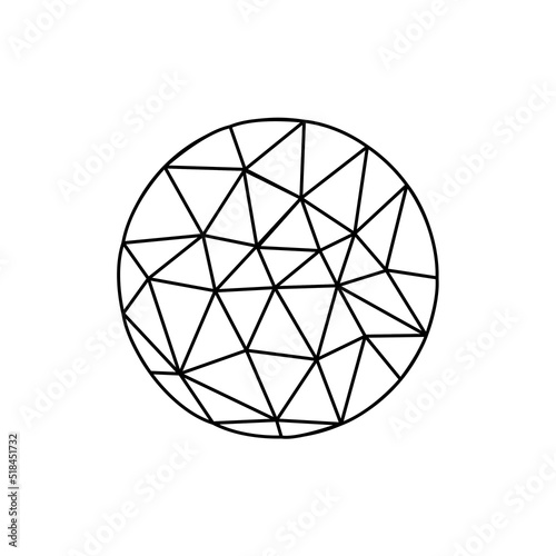 abstract wireframe with a ball of figures. Futuristic technology concept. Triangle art. Vector illustration. Stock image. 
