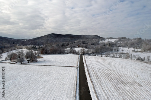 Aerial mountain landscape with snow © derek
