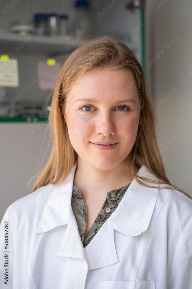 Close Up Portrait Of Female Scientist In Lab Close Up Portrait Of Female Scientist In Lab