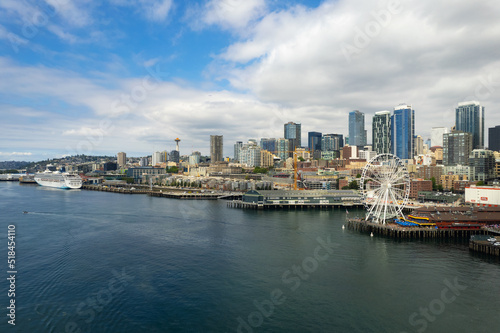 Seattle ferry wheel  Drone photography  