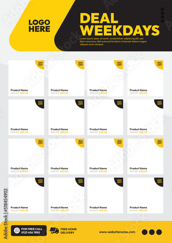 Grocery store offer weekly promotion flyer template