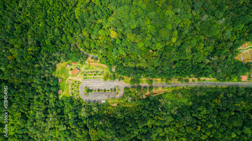 Wallpaper Mural Aerial drone view of parking lot  scenery in Tasik Puteri, Bukit Besi, Terengganu, Malaysia. Torontodigital.ca
