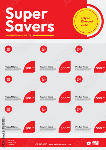 super savers promotional flyer catalog template editable file