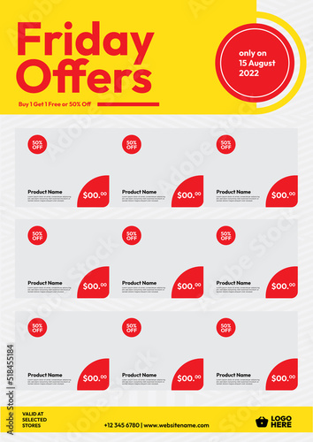 Friday offers promotional flyer catalog template editable file