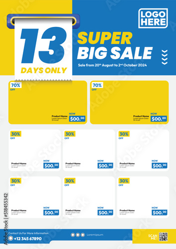Super big sale promotion flyer catalog template