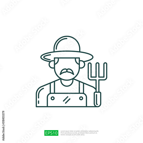 Farmer Holding Pitchfork Avatar Icon