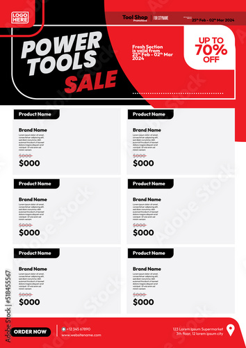modern premium power tools sale flyer catalog