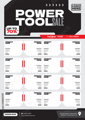 power tool shop product promotion catalog flyer template