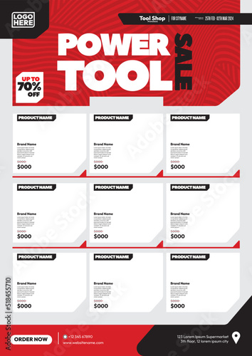 tool shop product promotion catalog flyer template