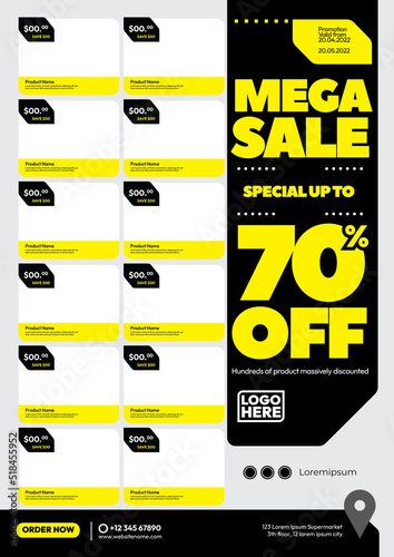 mega sale promo catalog modern flyer template