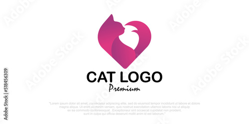 cat logo design vector.