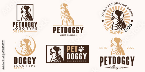 Dog logo and icon set design vector.