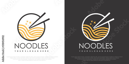 simple logo design noodle in circle.