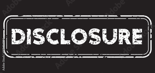 Simple vintage rubber stamp with Disclosure text.