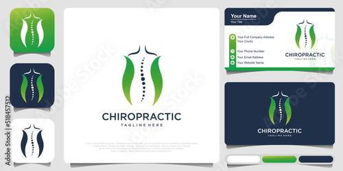 Chiropractic logo design. Spine logo template. Spinal icon. Backbone icon related to Physio therapy