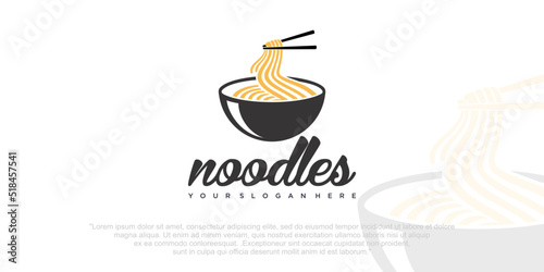 bowl Noodles Logo Templates.Suitable for any business related to ramen, Korean food,Japanese food