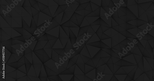 black Polygonal background 3d rendered
