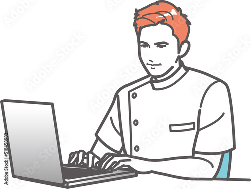 PCでデータを見る医師