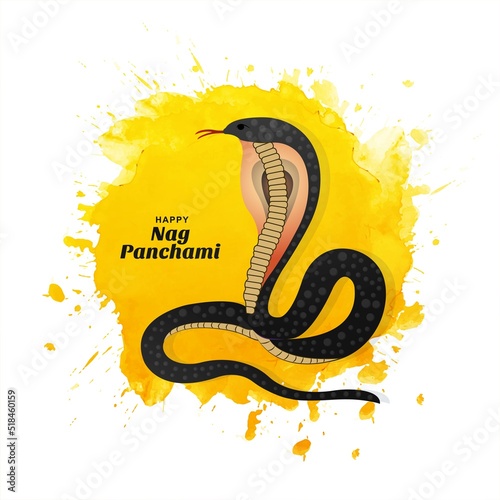 Hindu festival happy nag panchami celebration card design