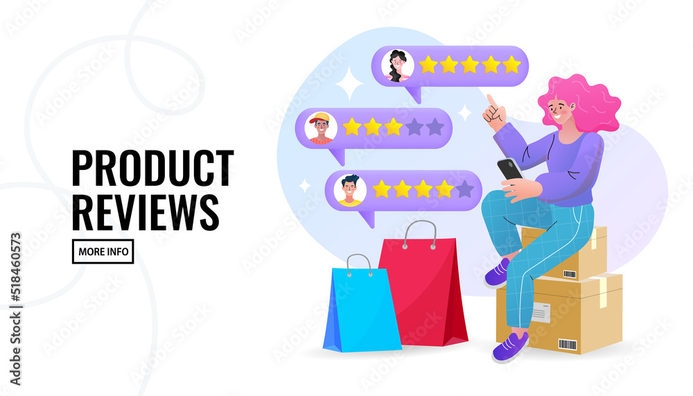 People Giving Five Star Feedback. Customer reviews concept. Online shopping with give 5 rating and review. Customer rate for success work. Vector outline Illustration. People Giving Five Star Feedback. Customer reviews concept. Online shopping with give 5 rating and review. Customer rate for success work. Vector outline Illustration.