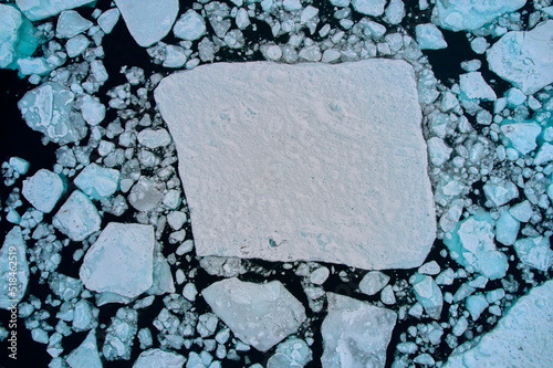 Greenland Arctic winter sea ice floe, negative space blank canvas photo