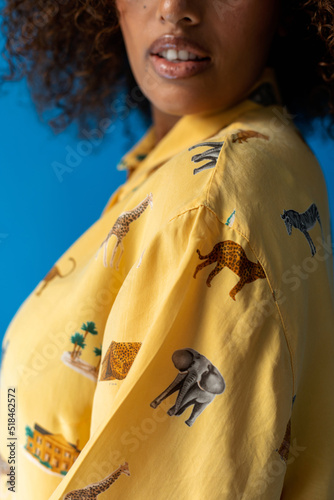 Crop African with vintage safari shirt photo