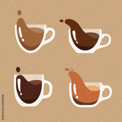 Hot coffee mug vector. Popular drink menu in the cafe For drinking to wake up in the morning