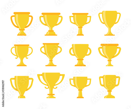 golden trophy For the winners of the sport achievement award concept