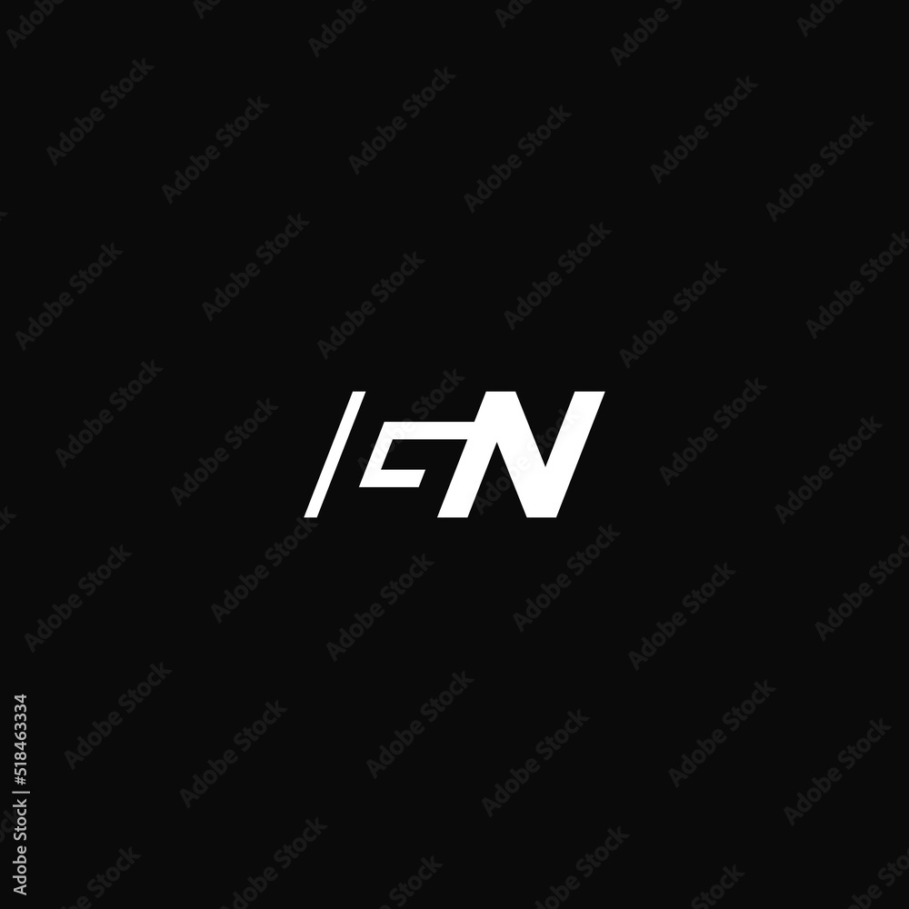 GN letters, negative space. Logo design. GN letters, negative space. Logo design.