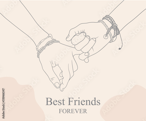 Hand drawn friendship day vector design with hands. International day of friendship illustration. 